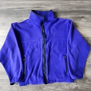 Vintage LL Bean Warm Up Jacket Womens XL Purple Fleece Full Zip